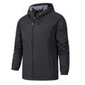 Men's Outdoor Jacket Rain Jacket Windcheater Jacket Training Sports Outdoor Waterproof Windbreaker Pocket Drawstring Fall Winter Solid Color Casual Military Style Stand Collar Regular Regular Fit