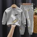 Toddler Boys 2 Pieces T-shirt Pants Pajama Set Long Sleeve C20 C25 C26 Animal Cartoon Button Spring Fall Fashion Home 3-7 Years