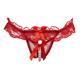 Women's Beaded Mesh Hole Sexy Jacquard G-strings Thongs Panties Micro-elastic Mid Waist Super Sexy Lace Red Floral / Home / Apparel Accessories