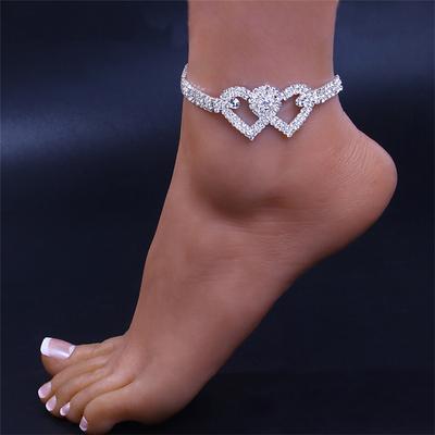 Women's Rhinestone Heart Anklet Bracelets Party Gifts Wedding / Gold / Silver / Spring/ Summer