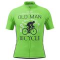 21Grams Men's Cycling Jersey Short Sleeve Bike Top with 3 Rear Pockets Anti-Slip Sunscreen Fast Dry Breathable Yellow Pink Red Old Man Sports Clothing Apparel
