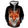 Men's Hoodie Pullover Hoodie Sweatshirt Royal Blue Blue Orange Gray Hooded Graphic Fox Print Casual Daily 3D Print Streetwear Casual Spring Fall Clothing Apparel Hoodies Sweatshirts Long Sleeve