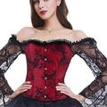 Corset Women's Corsets Trachtenmieder Christmas Halloween Wedding Party Birthday Party Plus Size Black dress Black White Sexy Country Bavarian Hook Eye Lace Up Classic Tummy Control Push Up Solid