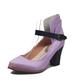 Women's Heels Pumps Clogs Suede Shoes Dress Shoes Strappy Heels Party Outdoor Work Solid Color High Heel Cone Heel Elegant Vintage Fashion Suede Lace-up Purple Khaki