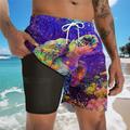 Sea Turtle Marine Life Men's Resort 3D Printed Board Shorts Swim Shorts Swim Trunks Pocket Drawstring with Mesh Lining Comfort Breathable Short Aloha Hawaiian Style Holiday Beach S TO 3XL