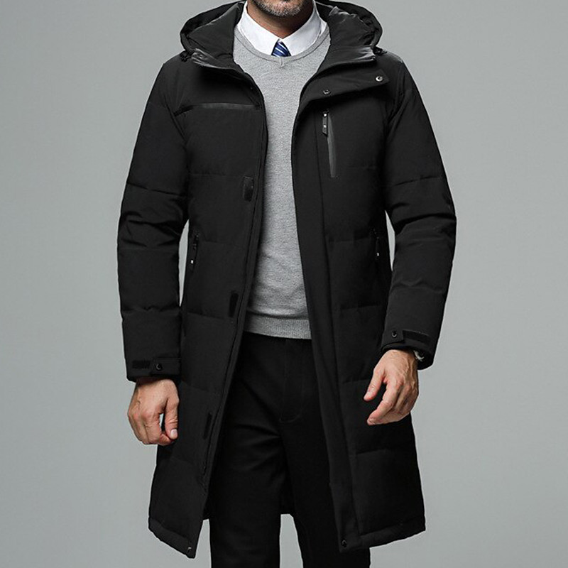 Men's Winter Coat Down Jacket Puffer Jacket Parka Outdoor Business Camping Hiking Long Casual Daily Casual Windproof Warm Winter Pure Color Black Brown Gray Puffer Jacket