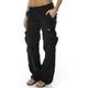 Women's Cargo KhakiPants Trousers Full Length High Cut Micro-elastic High Waist Fashion Streetwear Casual Daily Wear Black Wine XS S Fall Winter