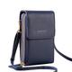 Women RFID Double-layer Waterproof Transparent Touch Screen Phone Wallet Travel Casual Leather Small Shoulder Bag Crossbody Purses Clutch Bag Handbags