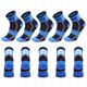 5 Pairs Compression Socks Ankle Socks Athletic Sports Socks Cycling Socks Women's Men's Cycling Bike Bike Cycling Lightweight Breathable Quick Dry Fashion Nylon White Black Blue