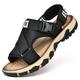 Men's Sandals Leather Sandals Beach Slippers Outdoor Hiking Sandals Sports Sandals Casual Beach Outdoor Daily Canvas Breathable Buckle Black Brown Khaki Summer Spring