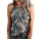 Women's Camis Graphic Tribal Casual Sleeveless Blue Print Sleeveless Vintage Ethnic Round Neck