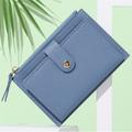 Men Women Fashion Solid Color Credit Card ID Card Multi-slot Card Holder Casual PU Leather Mini Coin Purse Wallet Case Pocket