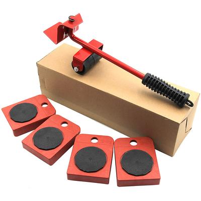 Furniture Moving Transport 5pcs/Set 4 Mover Roller Wheel Bar Furniture Transport Lifter Household Hand Tool Set