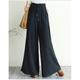 Women's Wide Leg Linen Pants Pants Trousers Cotton Linen Shamrock Side Pockets Wide Leg Full Length Fashion Casual Daily Black White M L Spring Summer