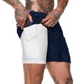 Men's Running Shorts Gym Shorts 2 in 1 with Phone Pocket Bottoms Sports Outdoor Athletic Breathable Quick Dry Moisture Wicking Yoga Fitness Gym Workout Slim Fit Sportswear Activewear Solid Colored