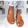 Women's Sandals Wedge Sandals Orthopedic Sandals Gladiator Sandals Roman Sandals Outdoor Daily Walking Solid Color Wedge Sandals Summer Flat Heel Open Toe Vintage Classic Casual Microfiber PU Loafer