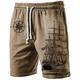 Men's Sweat Shorts Beach Shorts Terry Shorts Drawstring Elastic Waist 3D Print Graphic Prints Breathable Soft Short Daily Holiday Streetwear Cotton Blend Casual Athleisure Brown Green Micro-elastic