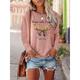 Women's T shirt Tee Black Pink Blue Butterfly Letter Print Long Sleeve Casual Hawaiian Round Neck Long Loose Fit Butterfly S