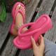 Women's Sandals Slippers Flip-Flops Pink Shoes Wedge Heels Flip-Flops Outdoor Beach Solid Color Summer Flat Heel Elegant Casual Minimalism EVA Loafer Black White Fuchsia