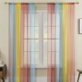 LGBT Rainbow Semi Sheer Curtain Teenage Girls Bedroom Curtains Set Window Panel Voiles Drape for Girls Room/Kids Room/Nursery/Living Room 1 Panel