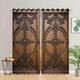 Blackout Curtain Drapes Farmhouse Grommet/Eyelet Barn Wood Door Curtain Panels For Living Room Bedroom Door Kitchen Window Treatments Thermal Insulated Room Darkening