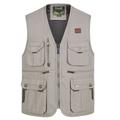 Men's Fishing Vest Hiking Vest / Gilet Sleeveless Outerwear Jacket Travel Cargo Safari Vest Top Outdoor Windproof Multi-Pockets Quick Dry Lightweight Fall Spring Cotton Army Green Khaki Hunting