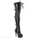 Women's Boots Plus Size Goth Boots Stripper Boots Party Daily Beach Solid Colored Over The Knee Boots Thigh High Boots Platform Stiletto Heel Pumps Round Toe Closed Toe Fashion Sexy PU Zipper Black