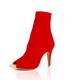 Women's Latin Dance Clubwear Salsa Shoes Dance Boots Party Dailywear Practice Socks Ankle Boots Heel Chain Slim High Heel Peep Toe Zipper Black Red Blue