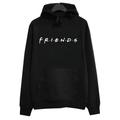 women cute loose friends hoodie long sleeve daily casual pullover blouse women spring fall winter pullover tops black