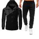 Men's Hoodie Tracksuit Zip Hoodie Sweatshirt Sweat Jacket Wine Red Black White Red Blue Hooded Color Block Patchwork Zipper Sports Outdoor Cool Casual Essential Winter Fall Winter Clothing Apparel