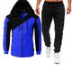 Men's Hoodie Tracksuit Zip Hoodie Sweatshirt Sweat Jacket Wine Red Black White Red Blue Hooded Color Block Patchwork Zipper Sports Outdoor Cool Casual Essential Winter Fall Winter Clothing Apparel