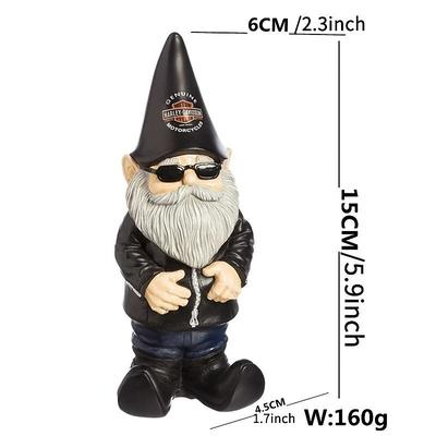 Biker Polystone Themed Garden Gnome Resin Garden Ornaments Yard Decoration Crafts