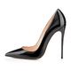 Women's Heels Wedding Shoes Pumps Dress Shoes Stilettos Wedding Party Office Solid Color Leopard Bridal Shoes Bridesmaid Shoes High Heel Stiletto Heel Pointed Toe Basic Classic Patent Leather Loafer