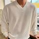 Men's Sweater Pullover Sweater Jumper Ribbed Knit Cropped Knitted Solid Color V Neck Keep Warm Modern Contemporary Work Daily Wear Clothing Apparel Fall Winter Light Grey Dark Grey M L XL