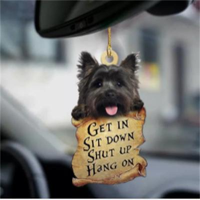 Cute Dog Ornament Lovely Acrylic Animal Car Hanger Car Decor Two Sided Ornament