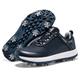 Men's Casual Shoes Leather Shoes Golf Sporty Classic Athletic Leather Breathable Comfortable Slip Resistant Elastic Band Black Blue Grey Summer Spring Fall