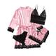 Women's Pajamas Silk Robe Sets Pure Color Comfort Home Daily Bed Satin Breathable V Wire Long Sleeve Robe Top Shorts Summer Spring Lotus Pink Black