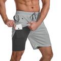 Men's Running Shorts Gym Shorts Drawstring 2 in 1 Base Layer Sports Outdoor Athletic Breathable Quick Dry Moisture Absorbent Yoga Fitness Gym Workout Sportswear Activewear Solid Colored Dark Grey