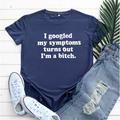 funny saying tees women i googled my symptoms printed casual short sleeve t-shirts tops (a-dark green, l)