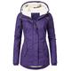 Women's Parka Street Fall Winter Puffer Jacket Coat Windproof Warm 3 in 1 Loose Casual Sports Jacket Long Sleeve Solid Color Zipper Purple Blushing Pink Waterpoof Daily Wear Down Parkas Lined