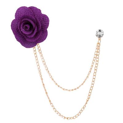 Men's Crystal Brooches Link / Chain Creative Flower Vertical / Gold bar Fashion Basic Classic Trendy Rock Brooch Jewelry Camel Assorted Color Black For Wedding Party Engagement Promise Festival