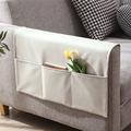 Sofa Armrest Storage Organizer, Armrest Cover Couch Recliner Remote Control Holder with Pockets Armchair Caddy for Ipad, Phone, Magazines, TV Remote Control