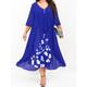 Women's Plus Size Curve Work Dress Floral V Neck Ruched 3/4 Length Sleeve Spring Summer Work Elegant Midi Dress Layered Formal Vacation Dress