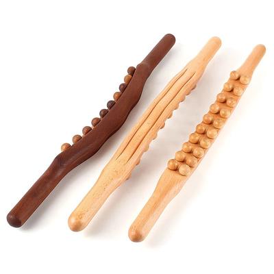 Gua Sha Massage Stick Carbonized Wood Back Scrapping Meridian Therapy Wand Muscle Relaxing Body Massager Guasha