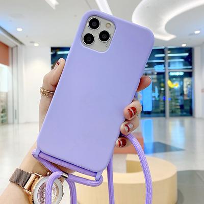 Phone Case For iPhone 16 15 14 Pro Max Plus 16e 13 12 11 Pro Max Mini Back Cover Liquid Silicone Case with Lanyard Shockproof Solid Color Silicone