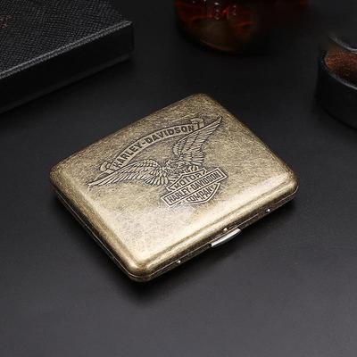 20 Sticks of Cigarette Case with Both Sides Open to Support Generation of Bronze Condensed Flower Metal Flip-top Carved Cigarette Case