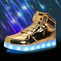 Unisex LED Shoes High Top Light Up Sneakers for Women Men Girls Boys USB Charging Halloween Street Dance Casual Daily Walking Shoes Luminous Bright White Black Blue Spring