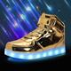 Unisex LED Shoes High Top Light Up Sneakers for Women Men Girls Boys USB Charging Halloween Street Dance Casual Daily Walking Shoes Luminous Bright White Black Blue Spring