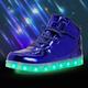 Unisex LED Shoes High Top Light Up Sneakers for Women Men Girls Boys USB Charging Halloween Street Dance Casual Daily Walking Shoes Luminous Bright White Black Blue Spring