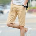 Men's Chino Shorts Bermuda shorts Work Shorts Pocket Plain Comfort Breathable Knee Length Outdoor Casual Daily Cotton Blend Twill Fashion Streetwear Black Wine